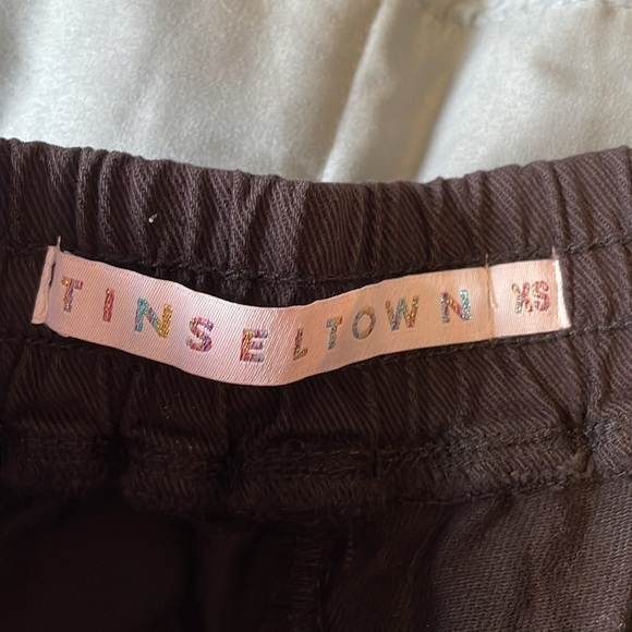 NWT Mid rise Pull-on Shorts XS Tinseltown Black FrayPocket Drawstring Elastic - Picture 9 of 14